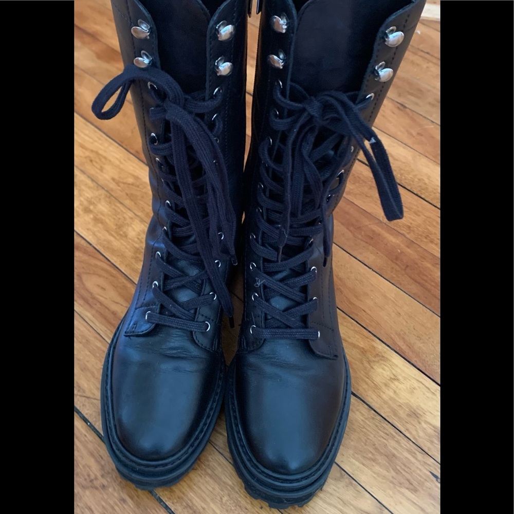 Combat boots.